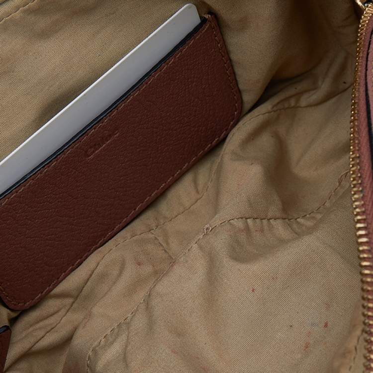 Pre Owned Chloe Old Rose Leather Mini Elsie Crossbody Bag