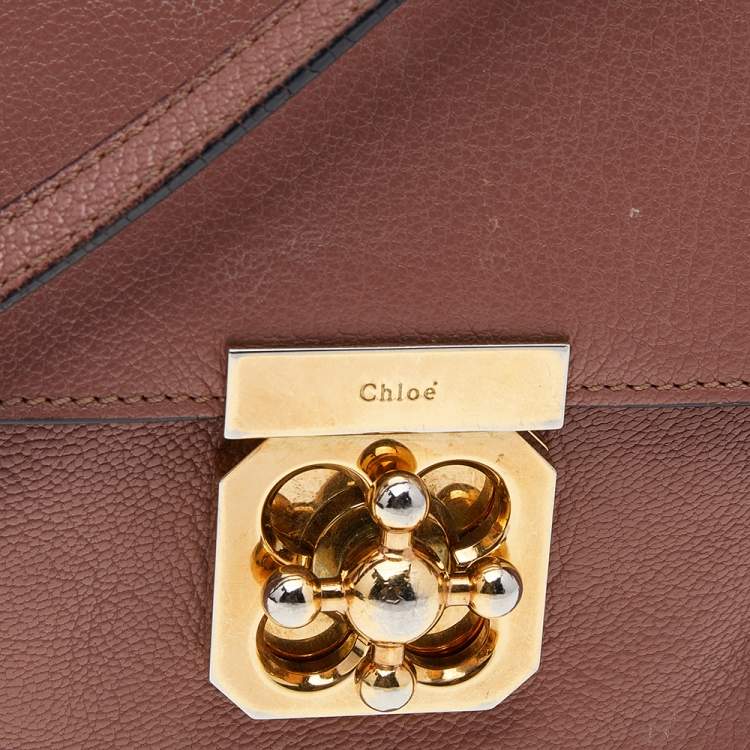 Pre Owned Chloe Old Rose Leather Mini Elsie Crossbody Bag