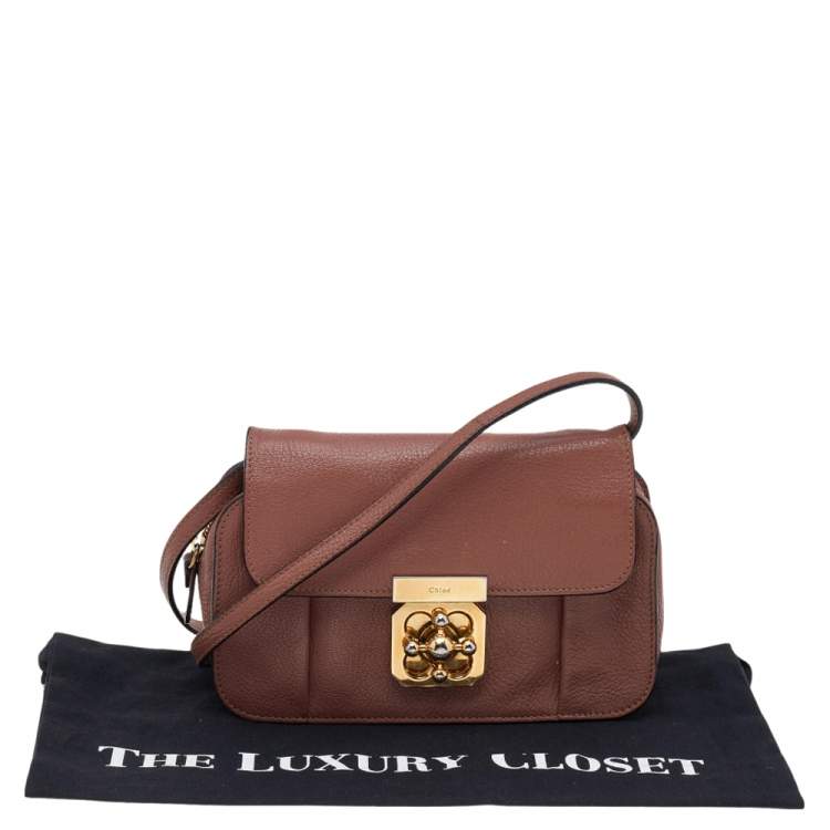 Pre Owned Chloe Old Rose Leather Mini Elsie Crossbody Bag