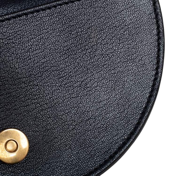 Pre Owned Chloe Black Leather Small Nile Bracelet Minaudiere Crossbody Bag