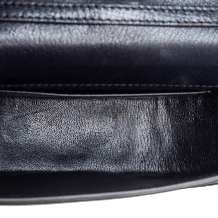 Pre Owned Chloe Black Leather Small Nile Bracelet Minaudiere Crossbody Bag