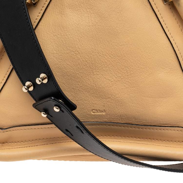 Pre Owned Chloe Beige Leather Medium Paraty Handbag