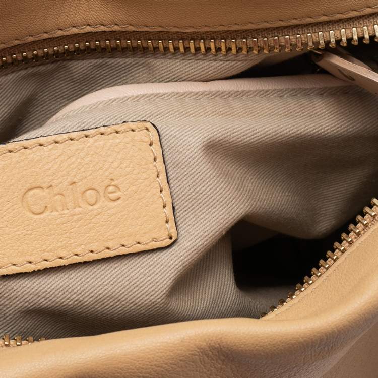 Pre Owned Chloe Beige Leather Medium Paraty Handbag