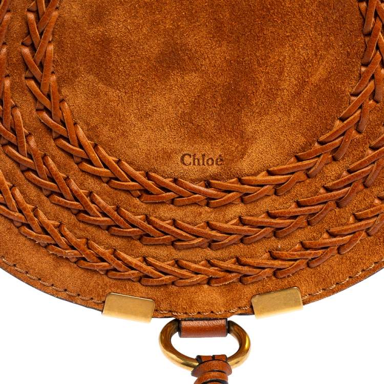 Pre Owned Chloe Brown Suede and Leather Mini Marcie Shoulder Bag