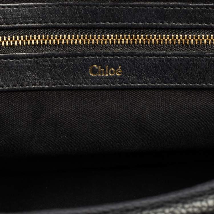 Pre Owned Chloe Black Pebbled Leather Medium Sally Flap Shoulder Bag