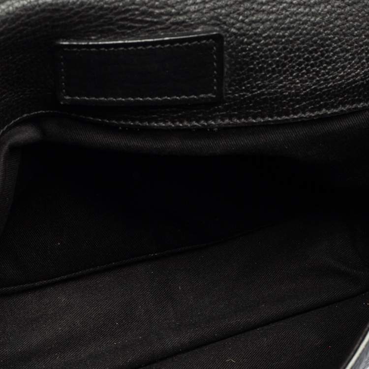 Pre Owned Chloe Black Pebbled Leather Medium Sally Flap Shoulder Bag