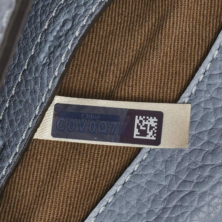 Pre Owned Chloe Stone Blue Leather Mini Marcie Crossbody Bag