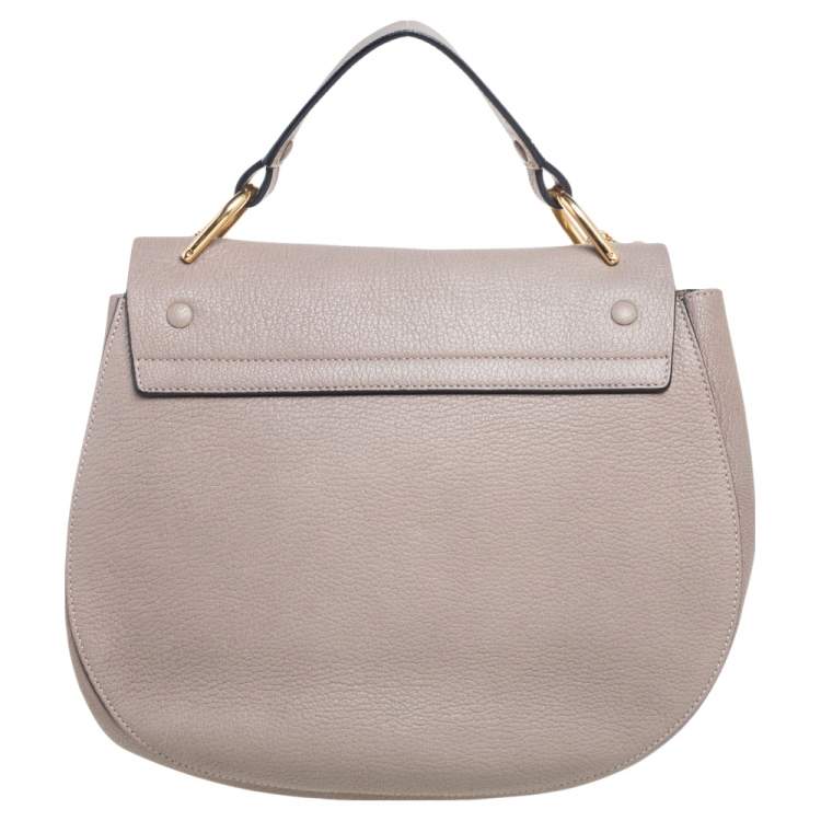 Pre Owned Chloe Grey Leather Large Drew Shoulder Bag