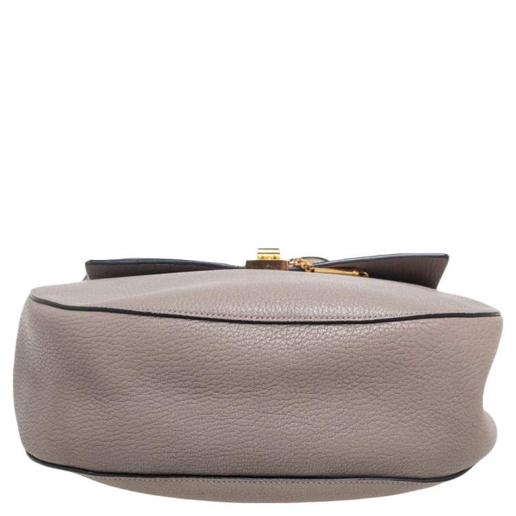Pre Owned Chloe Grey Leather Large Drew Shoulder Bag