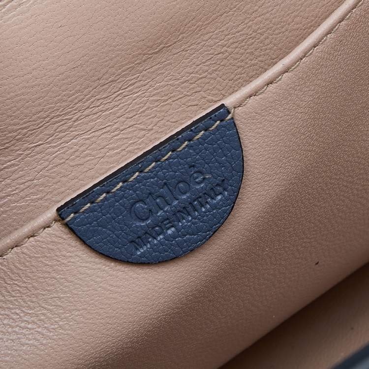 Pre Owned Chloe Blue Python Medium Elsie Shoulder Bag