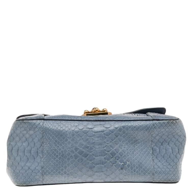 Pre Owned Chloe Blue Python Medium Elsie Shoulder Bag
