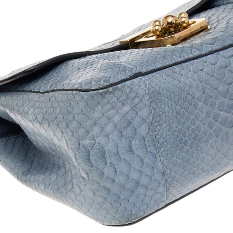 Pre Owned Chloe Blue Python Medium Elsie Shoulder Bag