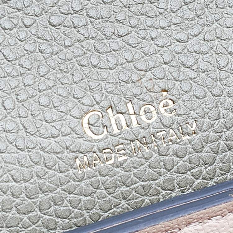 مملوكة مسبقًا Chloe Green/Beige Leather Medium Clare Shoulder Bag