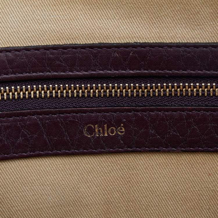 Pre Owned Chloe Purple Leather Sally Medium Shoulder Bag
