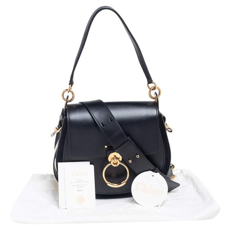 Pre Owned Chloe Black Leather Large Tess Shoulder Bag