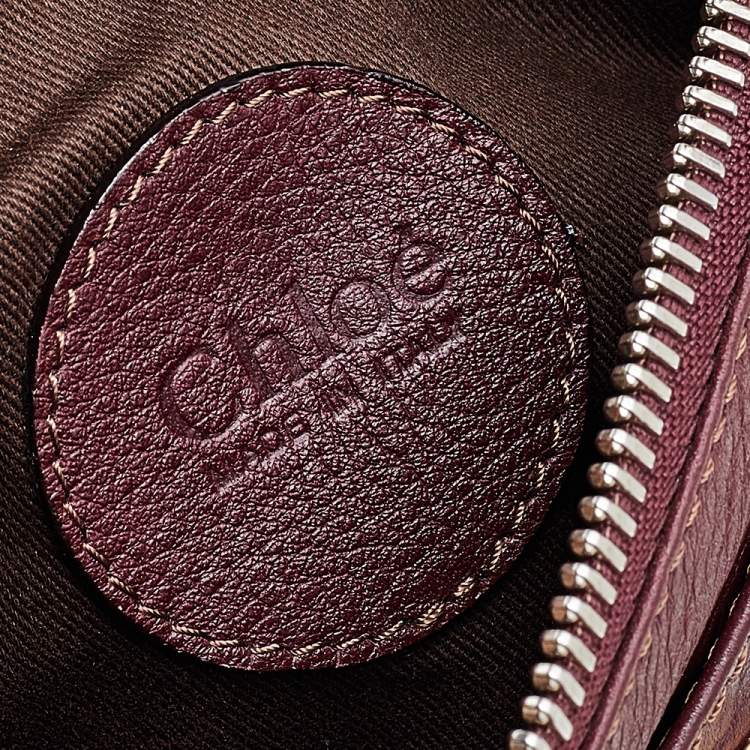 Pre Owned Chloe Burgundy Leather Paddington Clutch
