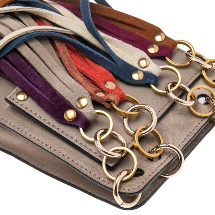 Pre Owned Chloe Beige Suede and Leather Mini Jane Bracelet Bag