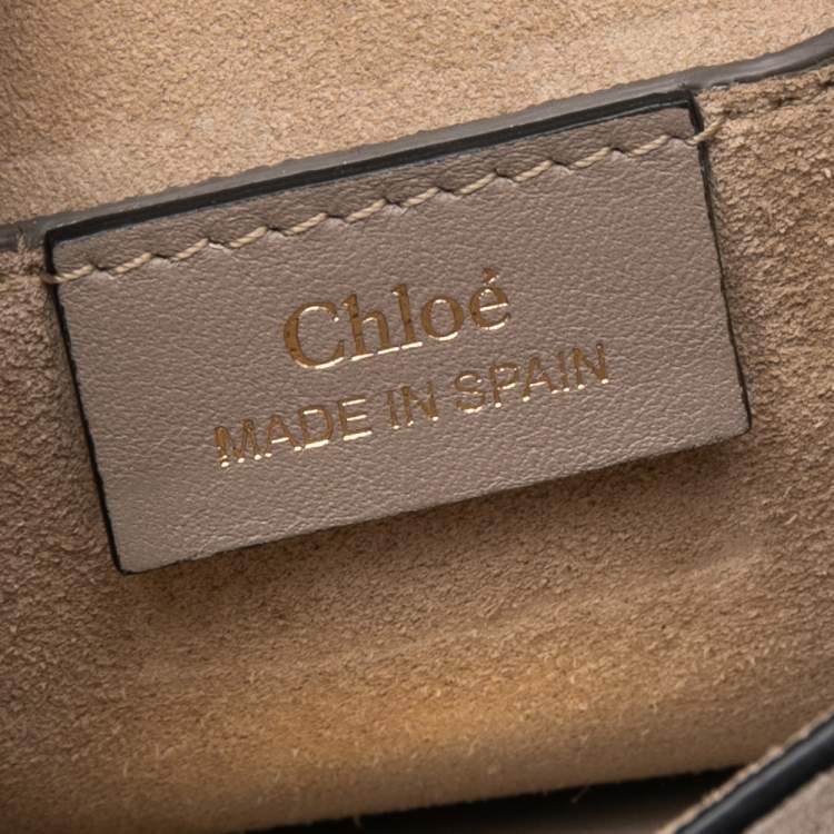 Pre Owned Chloe Beige Suede and Leather Mini Jane Bracelet Bag