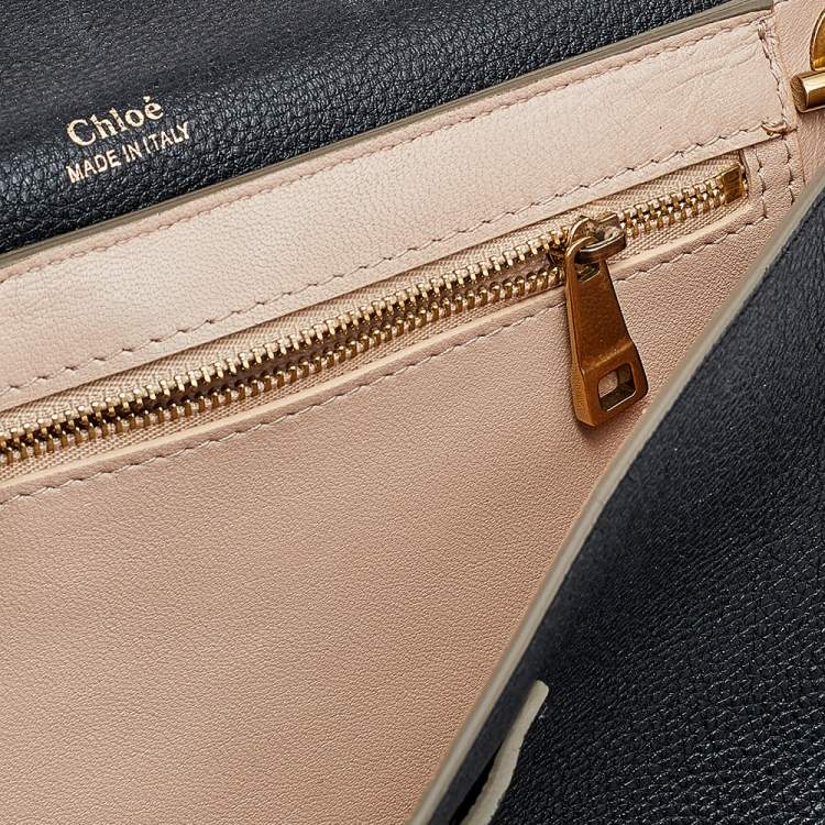 Pre Owned Chloe Tri Color Leather Medium Clare Shoulder Bag