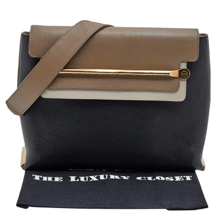 Pre Owned Chloe Tri Color Leather Medium Clare Shoulder Bag