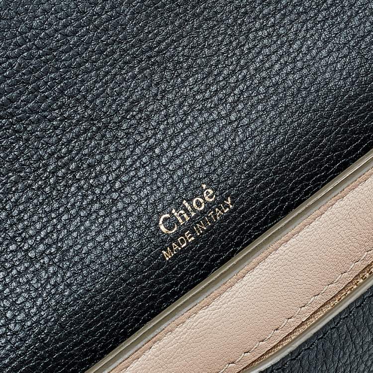 Pre Owned Chloe Tri Color Leather Medium Clare Shoulder Bag