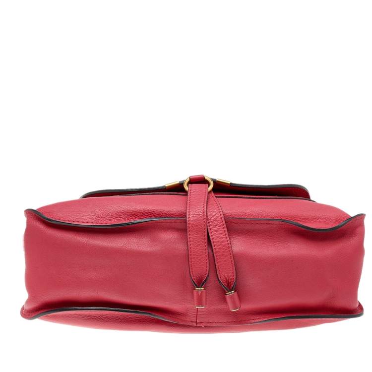 Pre Owned Chloe Red Leather Medium Marcie Shoulder Bag