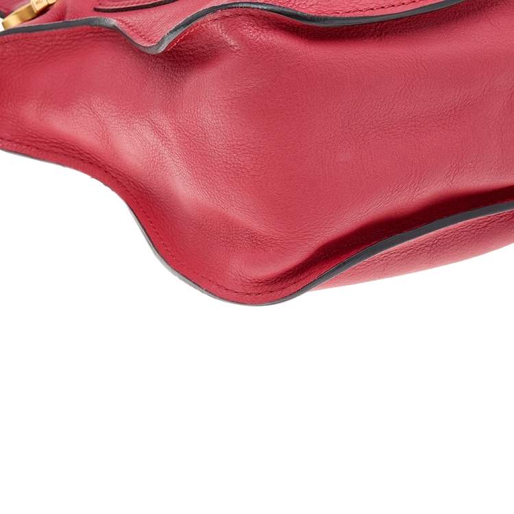 Pre Owned Chloe Red Leather Medium Marcie Shoulder Bag