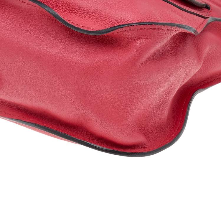 Pre Owned Chloe Red Leather Medium Marcie Shoulder Bag