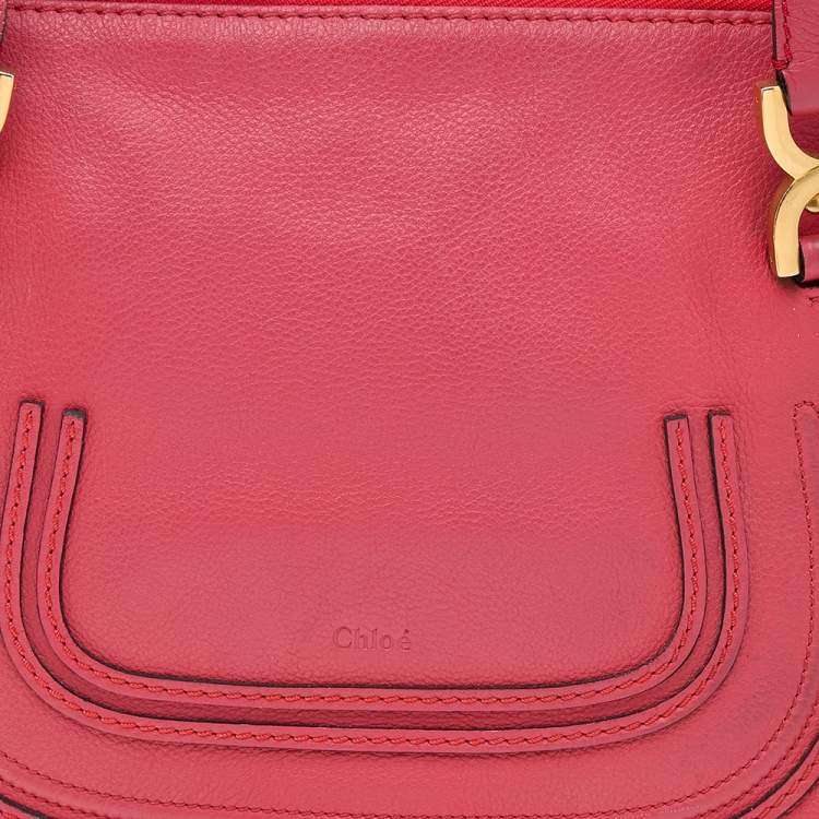 Pre Owned Chloe Red Leather Medium Marcie Shoulder Bag