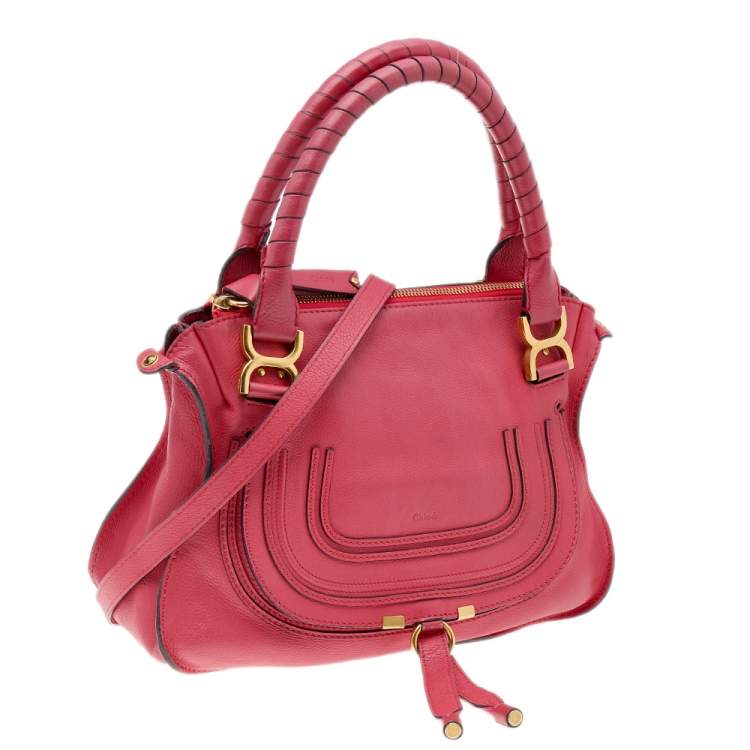 Pre Owned Chloe Red Leather Medium Marcie Shoulder Bag