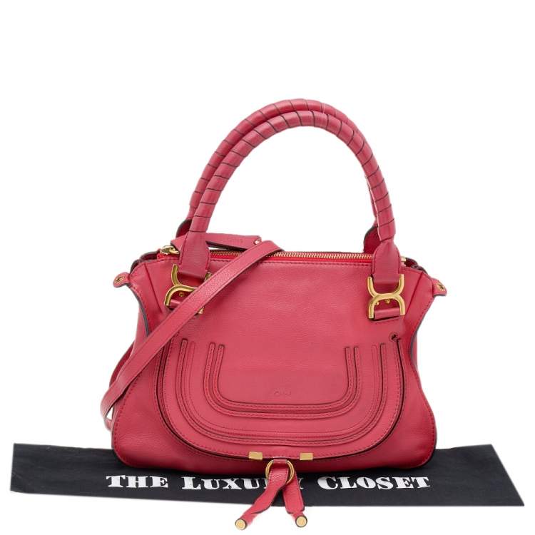 Pre Owned Chloe Red Leather Medium Marcie Shoulder Bag