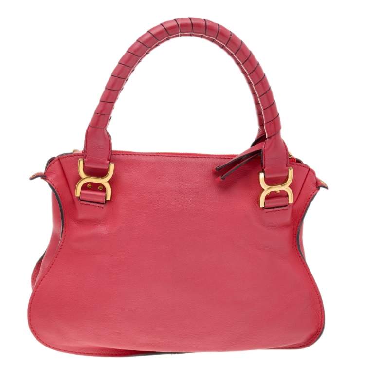 Pre Owned Chloe Red Leather Medium Marcie Shoulder Bag