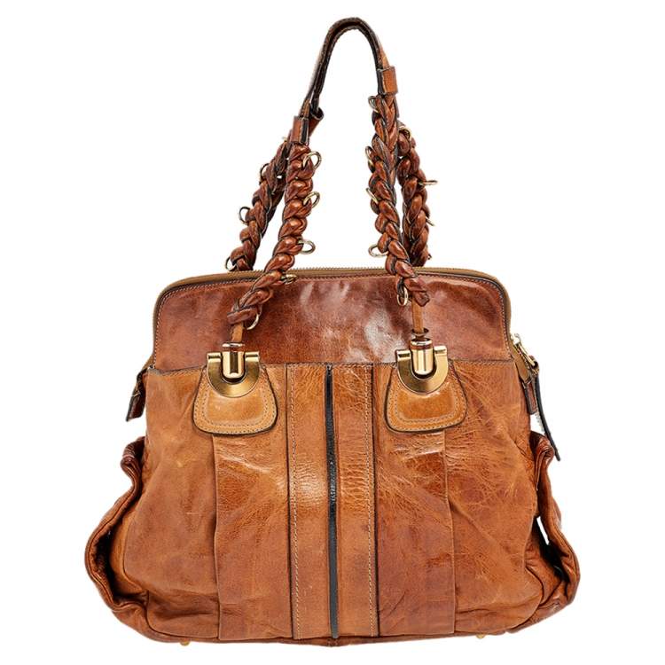 Pre Owned Chloe Brown Leather Heloise Large Satchel