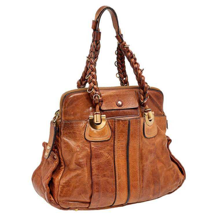 Pre Owned Chloe Brown Leather Heloise Large Satchel