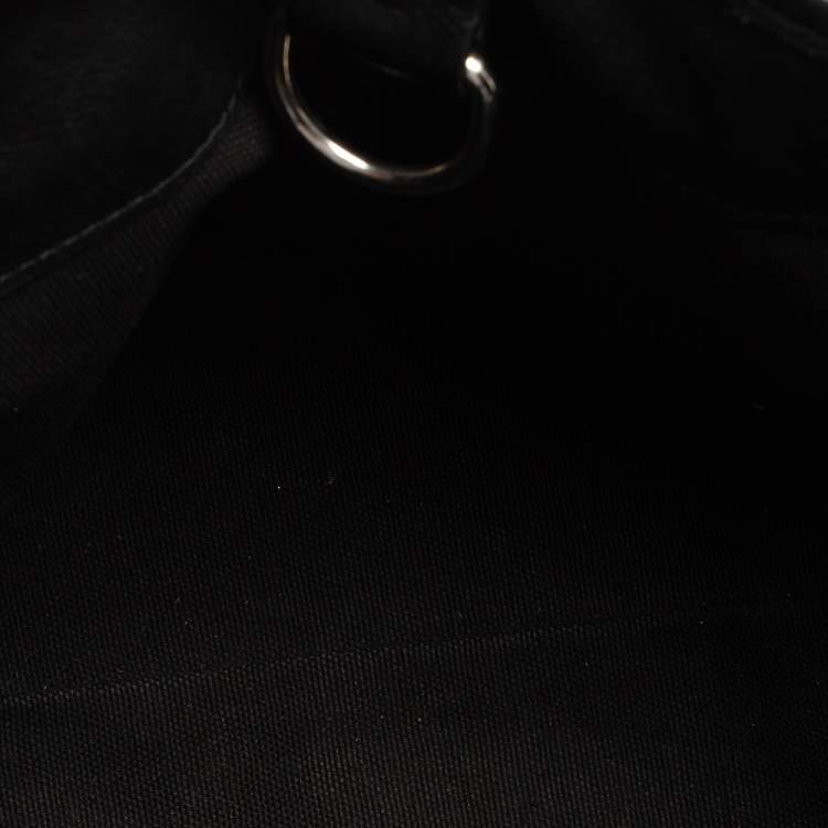 Pre Owned Chloe Black/Silver Canvas and Leather Logo Printed Tote