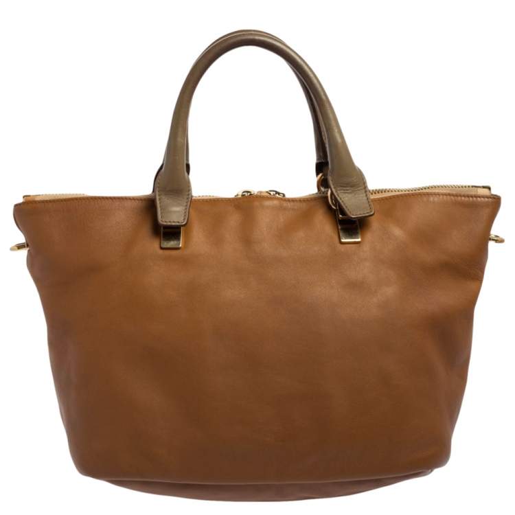 Pre Owned Chloe Brown Python and Leather Baylee Tote