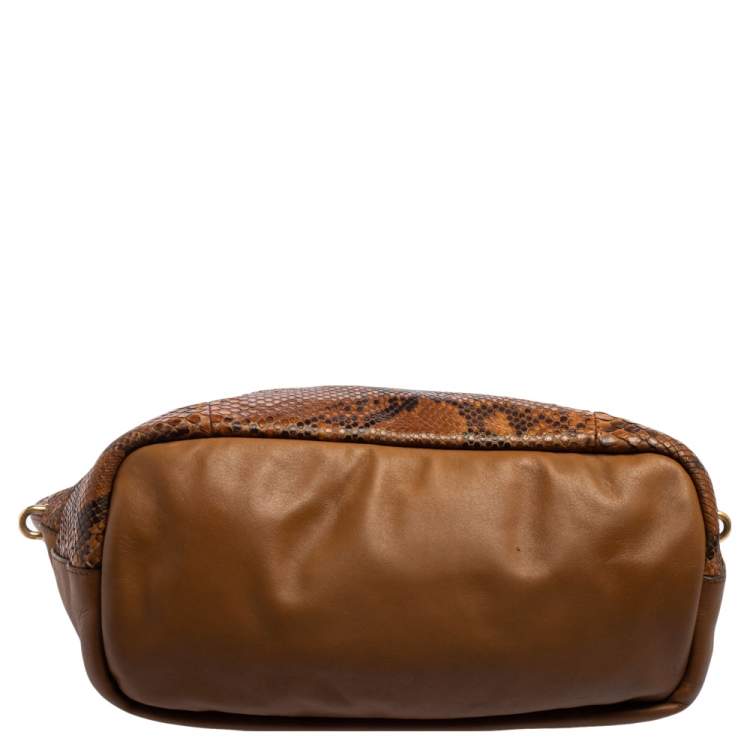 Pre Owned Chloe Brown Python and Leather Baylee Tote
