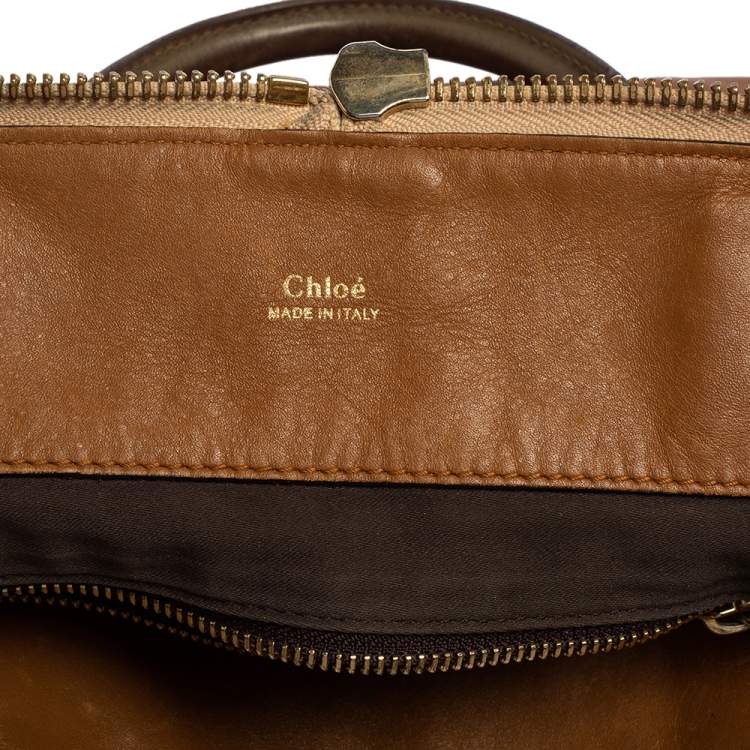 Pre Owned Chloe Brown Python and Leather Baylee Tote