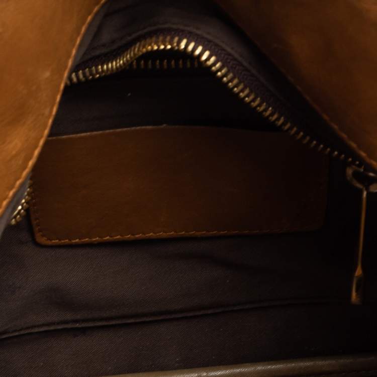 Pre Owned Chloe Brown Python and Leather Baylee Tote