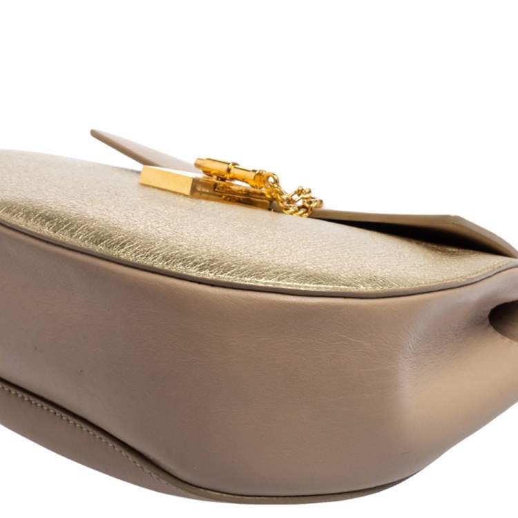 Pre Owned Chloe Pink/Gold Leather Medium Drew Shoulder Bag