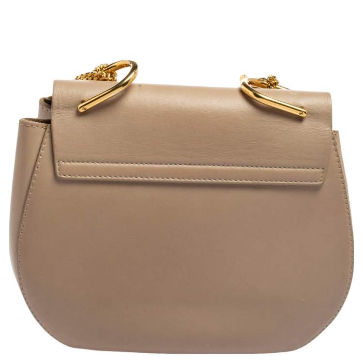 Pre Owned Chloe Pink/Gold Leather Medium Drew Shoulder Bag