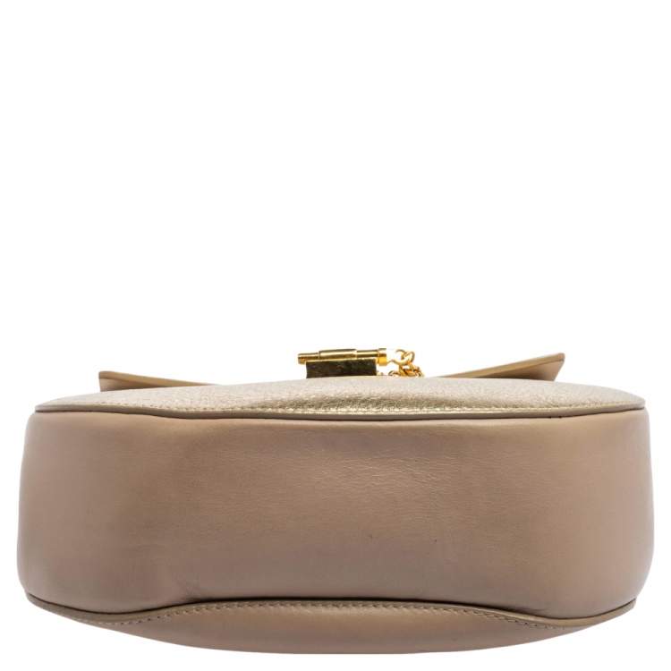 Pre Owned Chloe Pink/Gold Leather Medium Drew Shoulder Bag