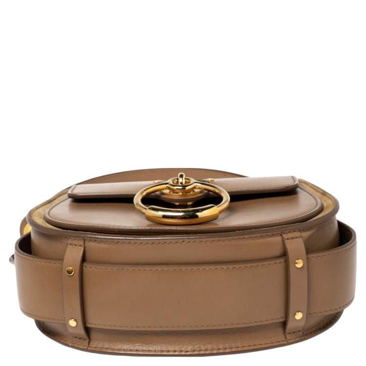 Pre Owned Chloe Brown Leather and Suede Small Tess Shoulder Bag