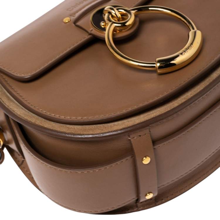 Pre Owned Chloe Brown Leather and Suede Small Tess Shoulder Bag