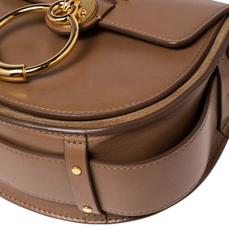 Pre Owned Chloe Brown Leather and Suede Small Tess Shoulder Bag
