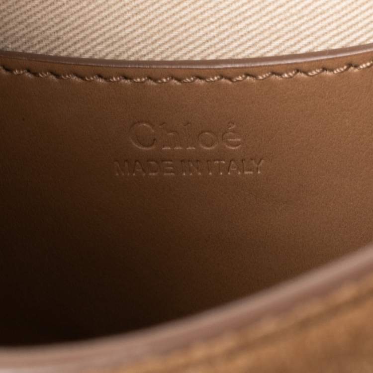 Pre Owned Chloe Brown Leather and Suede Small Tess Shoulder Bag