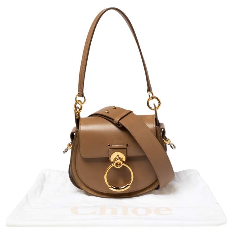 Pre Owned Chloe Brown Leather and Suede Small Tess Shoulder Bag