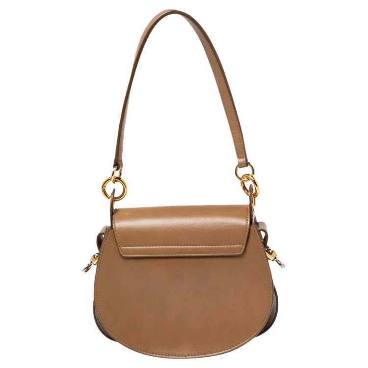 Pre Owned Chloe Brown Leather and Suede Small Tess Shoulder Bag