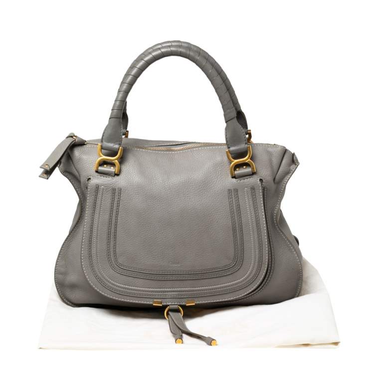 مملوكة مسبقًا Chloe Grey Leather Large Marcie Satchel