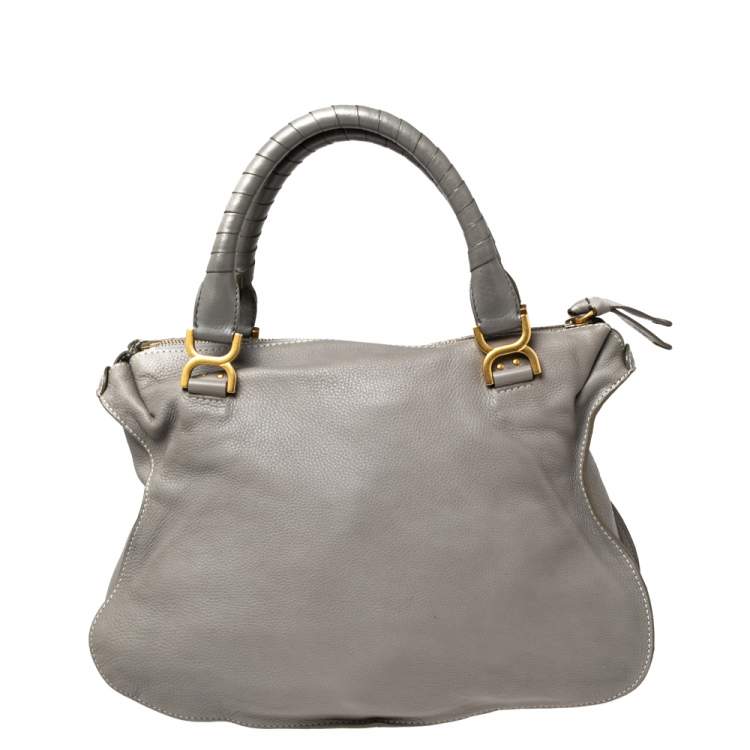 مملوكة مسبقًا Chloe Grey Leather Large Marcie Satchel